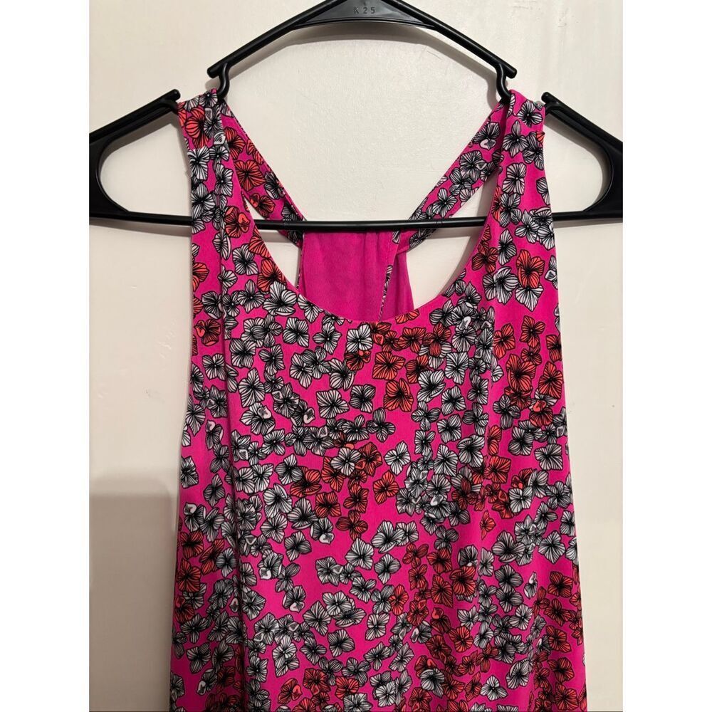 CeCe Twist-Back Halter Dress Size Large Pink Floral Above-the-Knee Stretchy Soft - Picture 3 of 8